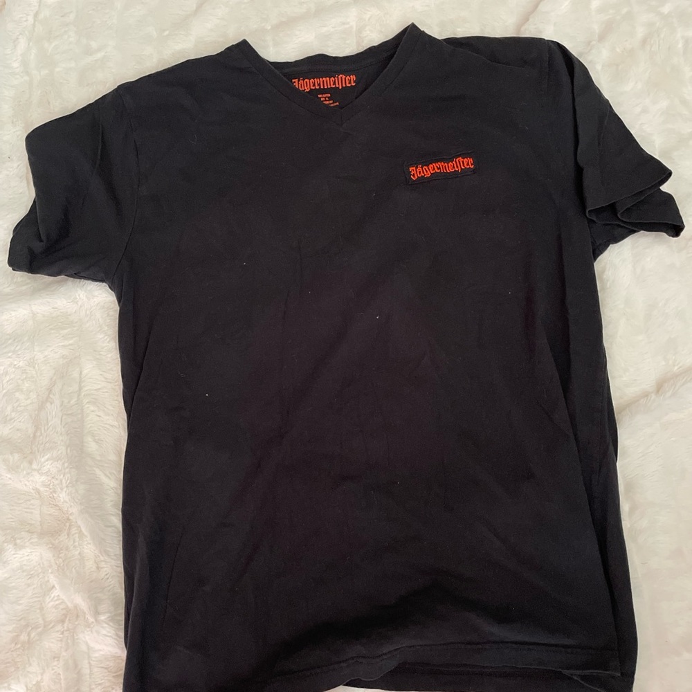 Jäegermeister Mens L Black V Neck TShirt